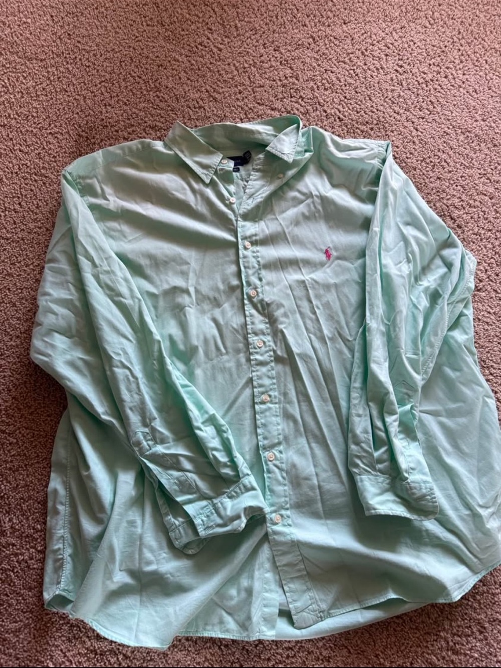 Ralph Lauren Light Mint Green Long-Sleeve Button-Down Shirt